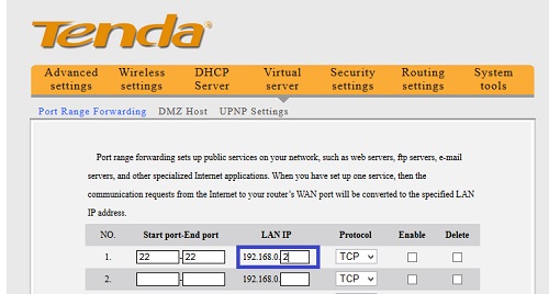 IP Address for Forwarding