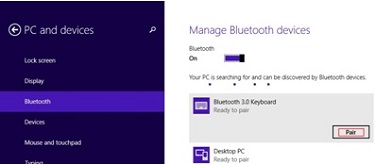 Windows 8 Pair Bluetooth