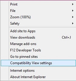 Internet Explorer Compatibility View Settings
