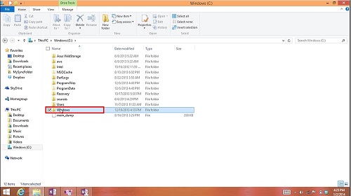 File Explorer, Windows Folder