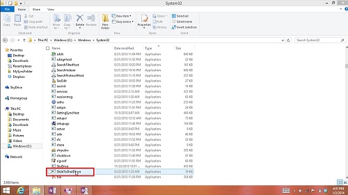 System32 Folder, Slide to Shutdown File