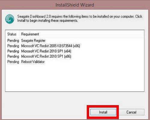 seagate dashboard installer for windows 7