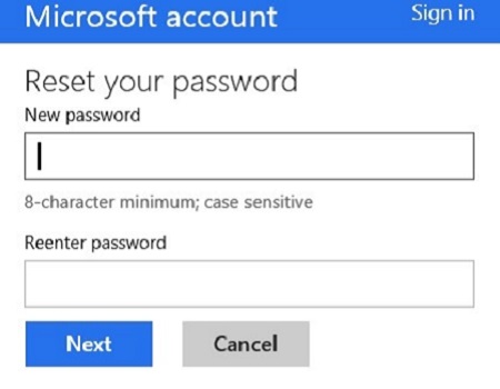 change microsoft account login password cmd