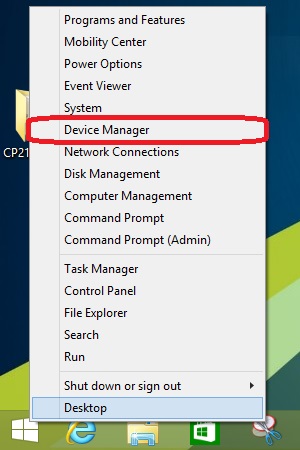 Windows 8 Quick Start Menu, Device Manager