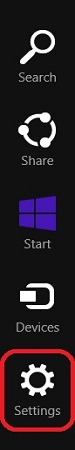 Windows 8 Charms, Settings