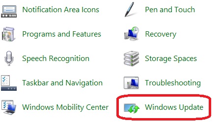 Windows 8 Control Panel, Windows Update
