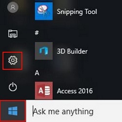 Windows 10 Start Button, Settings