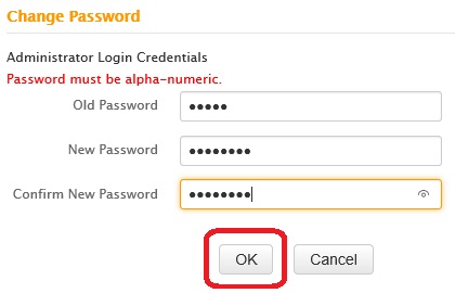 Password Setup Screen