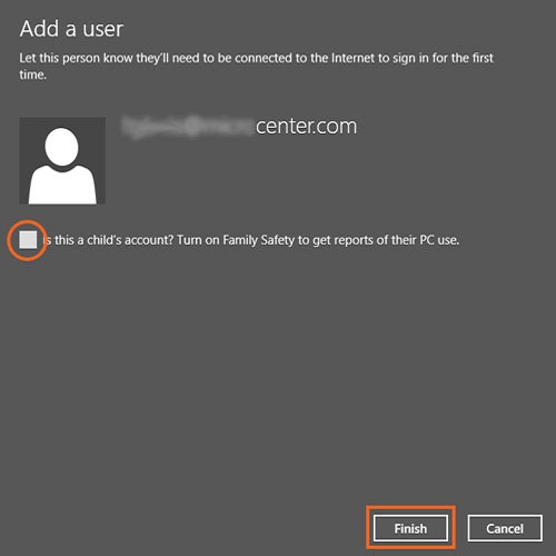 Windows 10 New User Account Choices