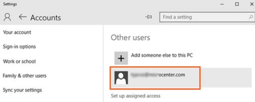 Windows 10 New User Account Confirmed