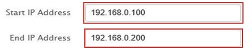 Tenda DHCP Server IP Address Range