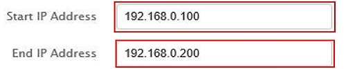 Tenda DHCP Server IP Address Range