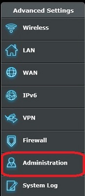 Router Administration Tab