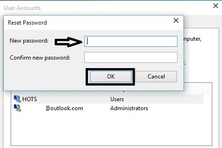Windows 10 Reset Password New Confirm