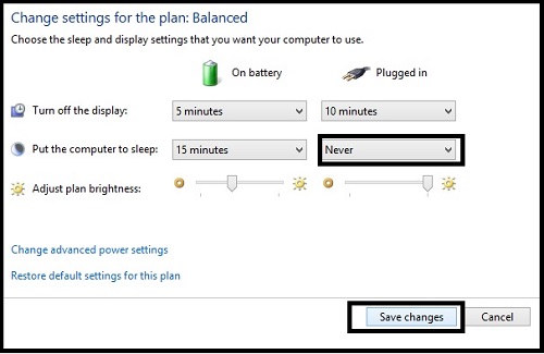 Windows 10 Power Plan Settings 