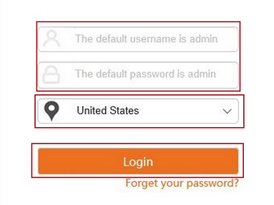Select Country, Login