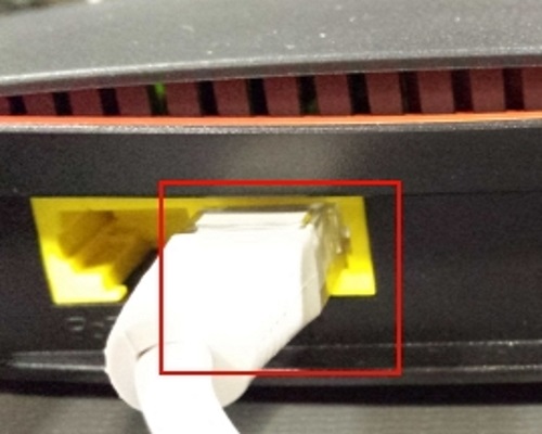 Ethernet Cable in LAN1 Port