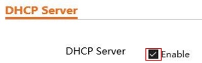 Enable DHCP Server