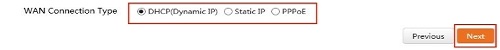 Choose DHCP or Static