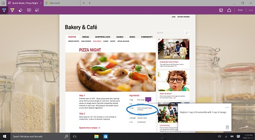 Windows 10 desktop, Microsoft Edge Browser