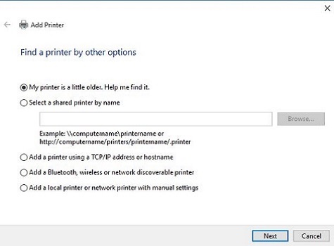 Windows 10 add printer wizard