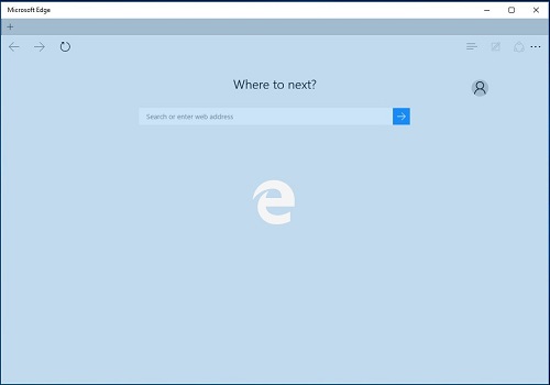 Edge browser ready to search