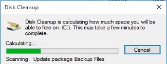 Disk Cleanup calculating status