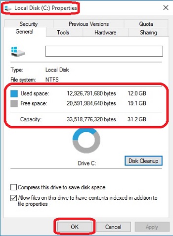 Disk Cleanup results