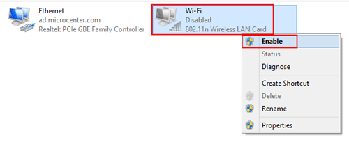 Wireless Adapter Settings, Enable