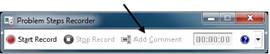 Windows 7 Problem Steps Recorder, Add Comments
