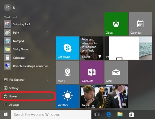 Windows 10 Desktop Power icon