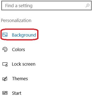 Windows 10 Personalization, Background