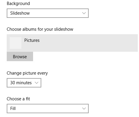 Windows 10 Background settings