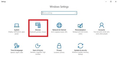 Windows 10 Settings, Devices