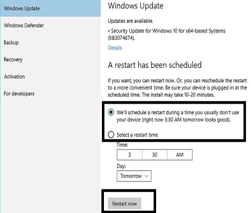 Windows 10 Windows Update window