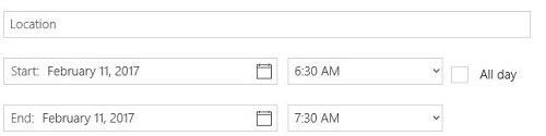 Windows 10 Calendar New Event Timing
