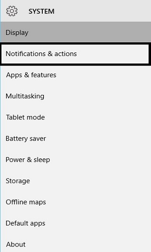 Windows 10 System Settings, Notifications and Actions