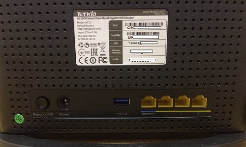 Tenda AC15 Back of Router