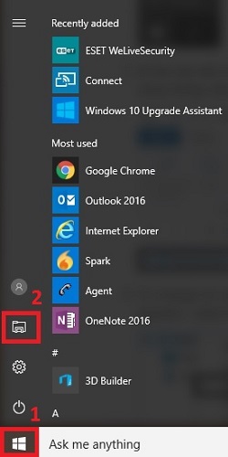 Windows 10 Start Menu, File Explorer