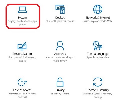 Windows 10 Settings, System