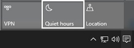Windows 10 Action Center, Quiet Hours
