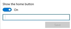home button toggle, on
