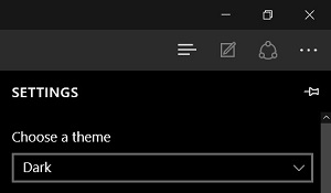 Microsoft Edge Choose Theme, Dark