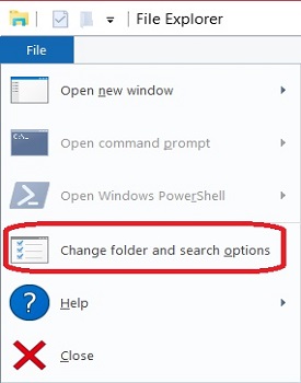 Windows 10 File Explorer options