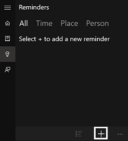 Cortana Reminders, Add Reminder