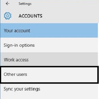 Windows 10 Accounts, Other Users