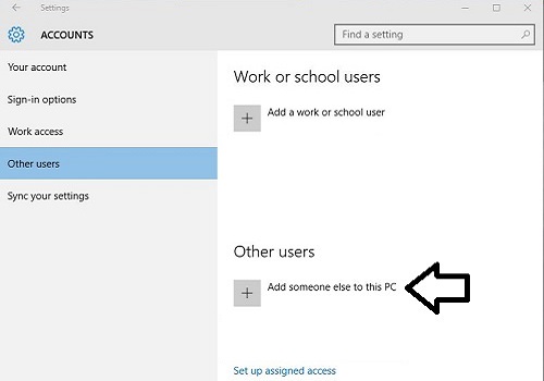 Windows 10 Accounts, Add Someone
