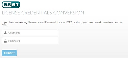 Browser, ESET License Credentials Conversion
