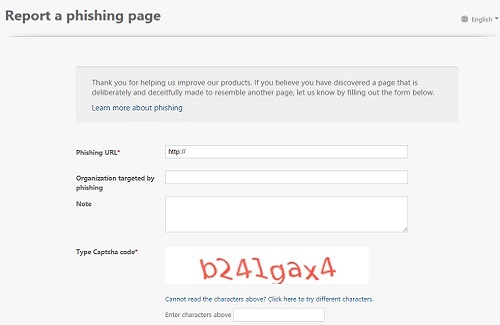 Anti-Phishing Reporting Form