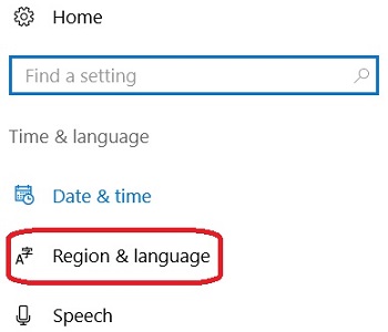 Windows 10 Region and Language
